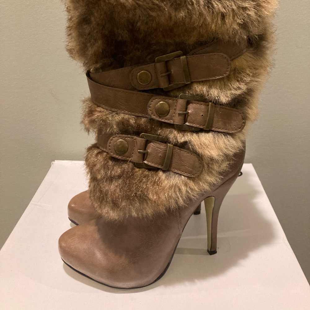 Aldo faux fur high heel boot